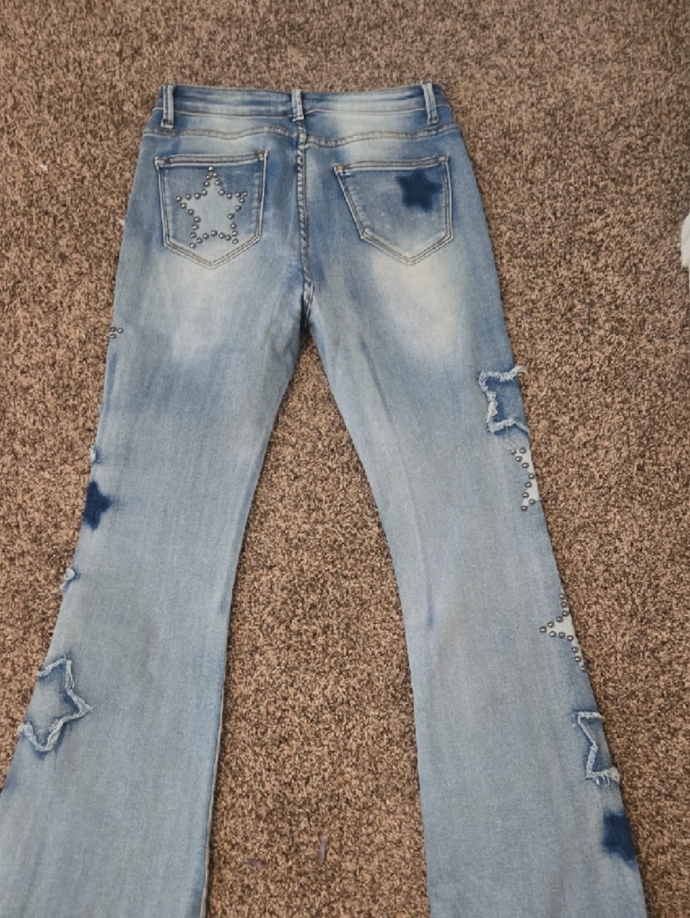 Oli & Hali Light Blue Star-Studded Flare Jeans - Picture 4 of 4